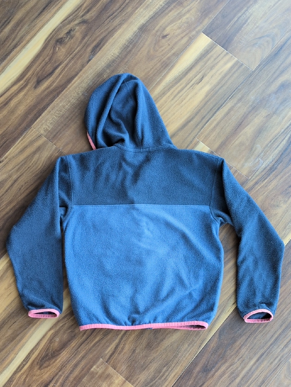 Patagonia Kids Navy and Pink Zip Hooded Fleece - Picture 6 of 8